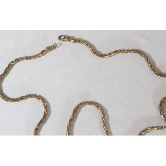 Mixed Metal Tone Necklace Long Link Chain Opera Length - Picture 3 of 6